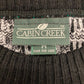 90s Cabin Creek Geometric Knit Black & White Sweater - Size Medium