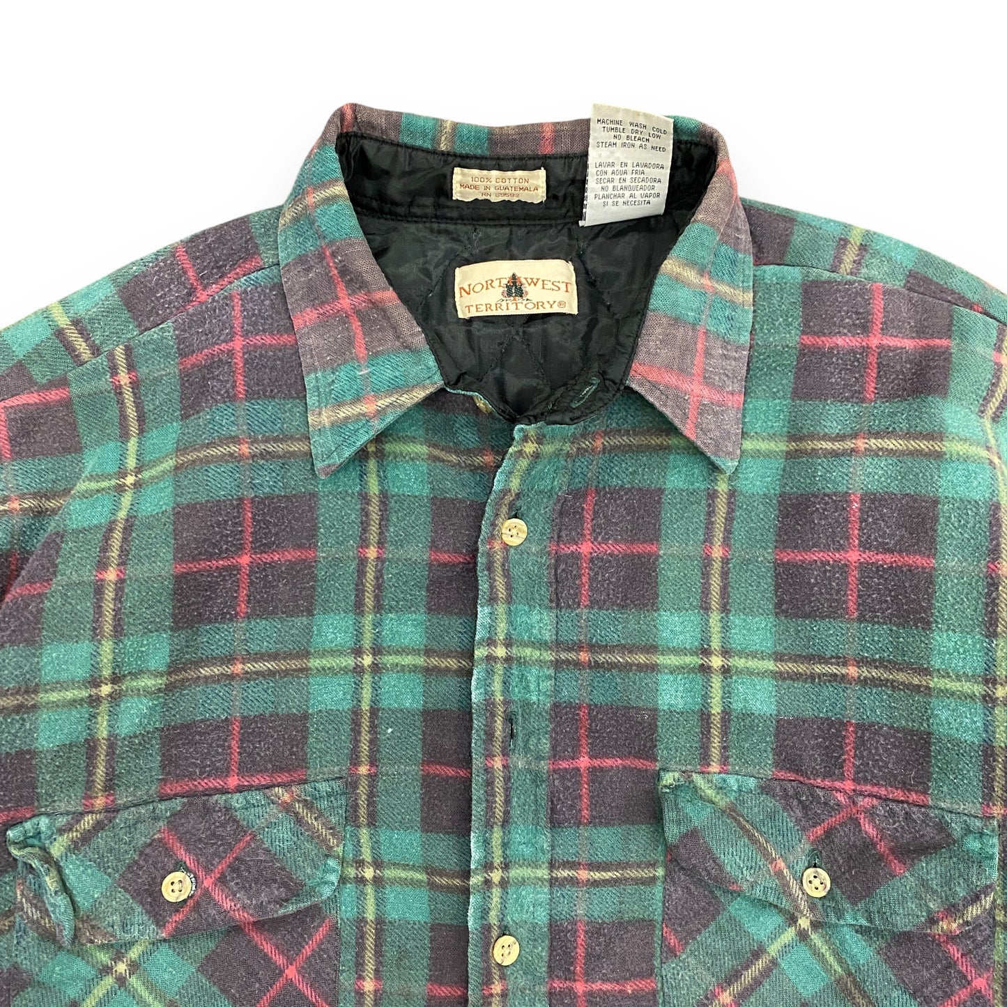 Vintage 1990s Thrashed Flannel Plaid Shacket - Size Large