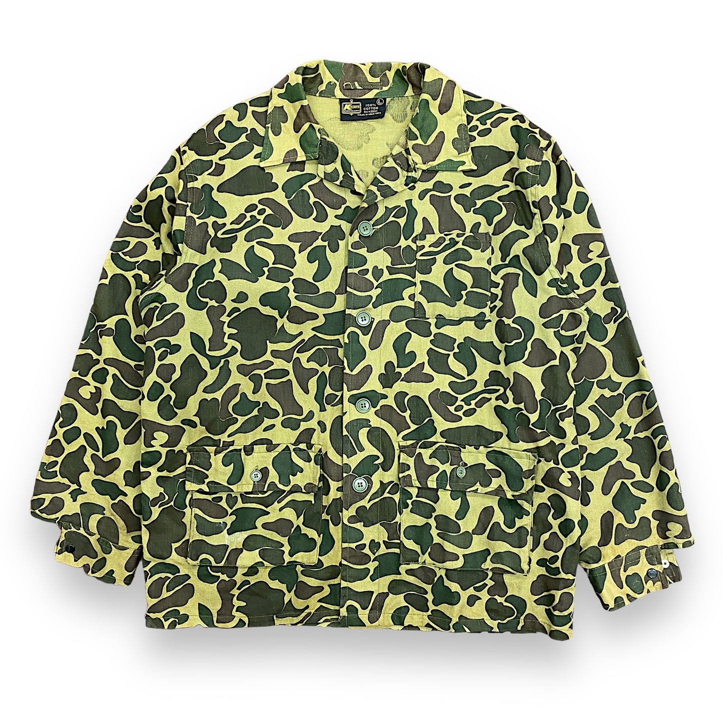1980s K-Mart Duck Camouflage 100% Cotton Chore Shirt - Size Large