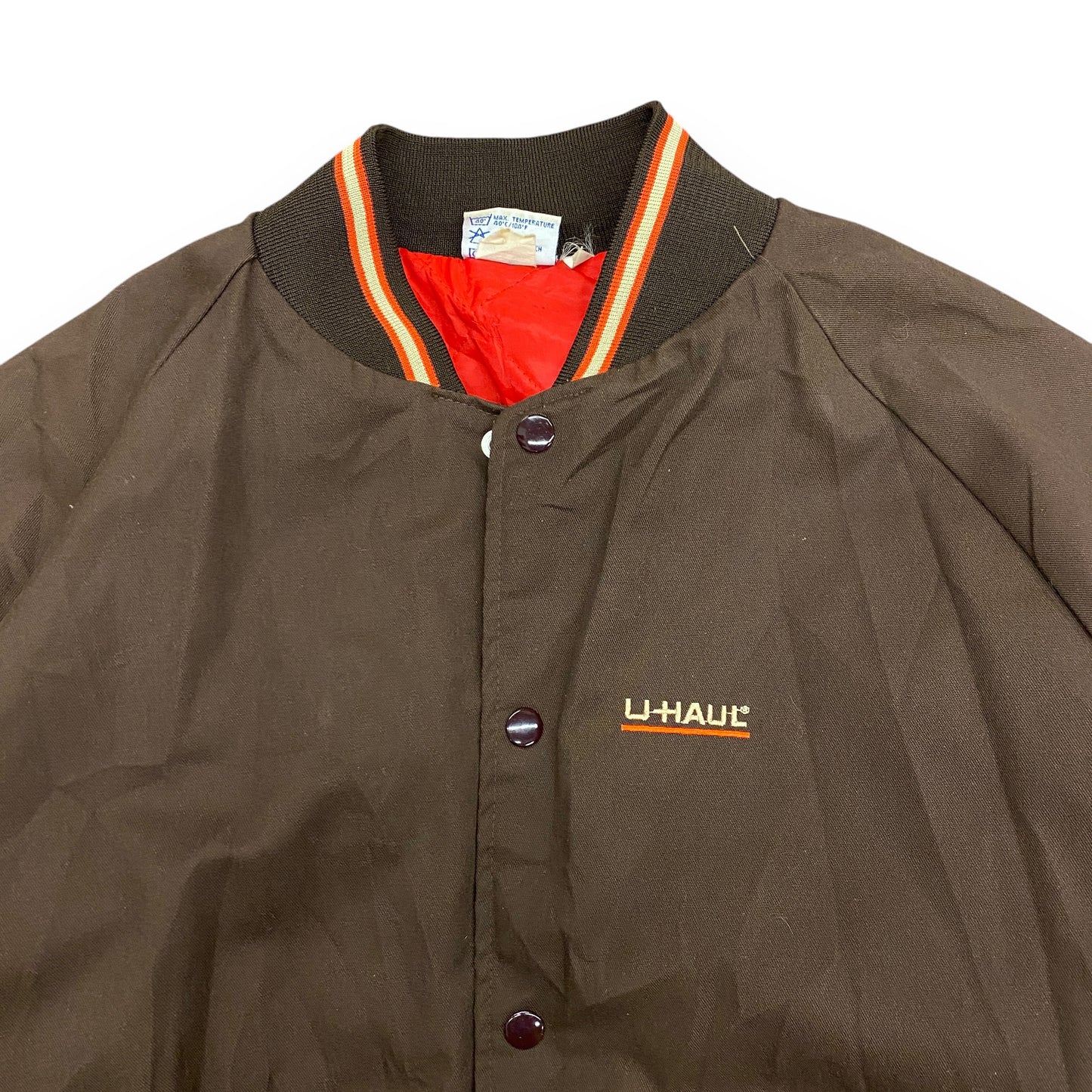 Vintage 1980s U-HAUL Brown Bomber Jacket - Size XXL