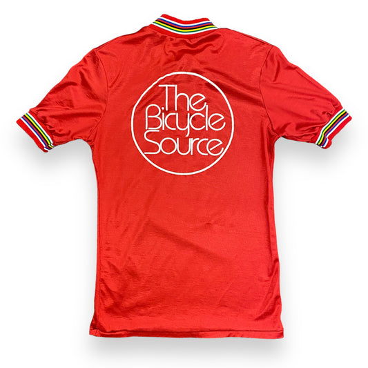 Vintage 1980s The Bicycle Source Red Short Sleeve Quarter Zip - Size M/L