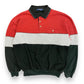 90s Red, Gray, & Black Colorblocked Collared Sweatshirt - Size Large