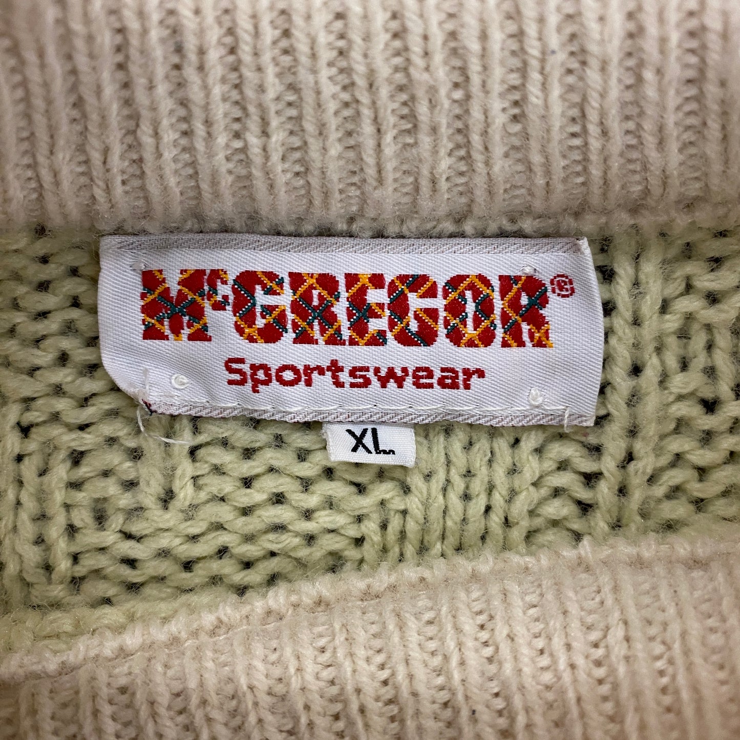 Vintage McGregor Sportswear Cable Knit Sweater - Size XL (Fits Medium)