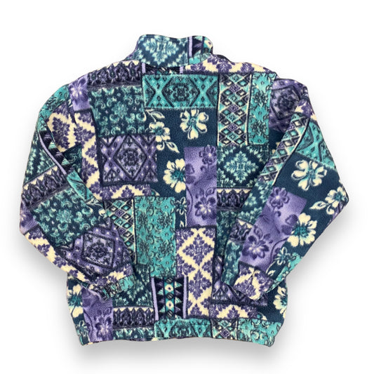 1990s Abstract Fleece Zip-Up Jacket - Size Medium