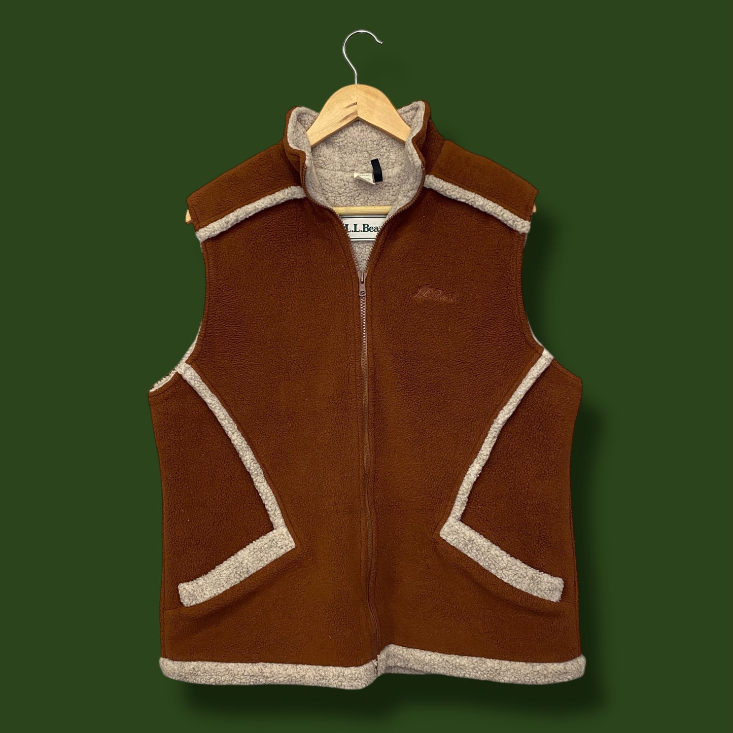 00's LL Bean Sherpa Lined Vest - Size Medium