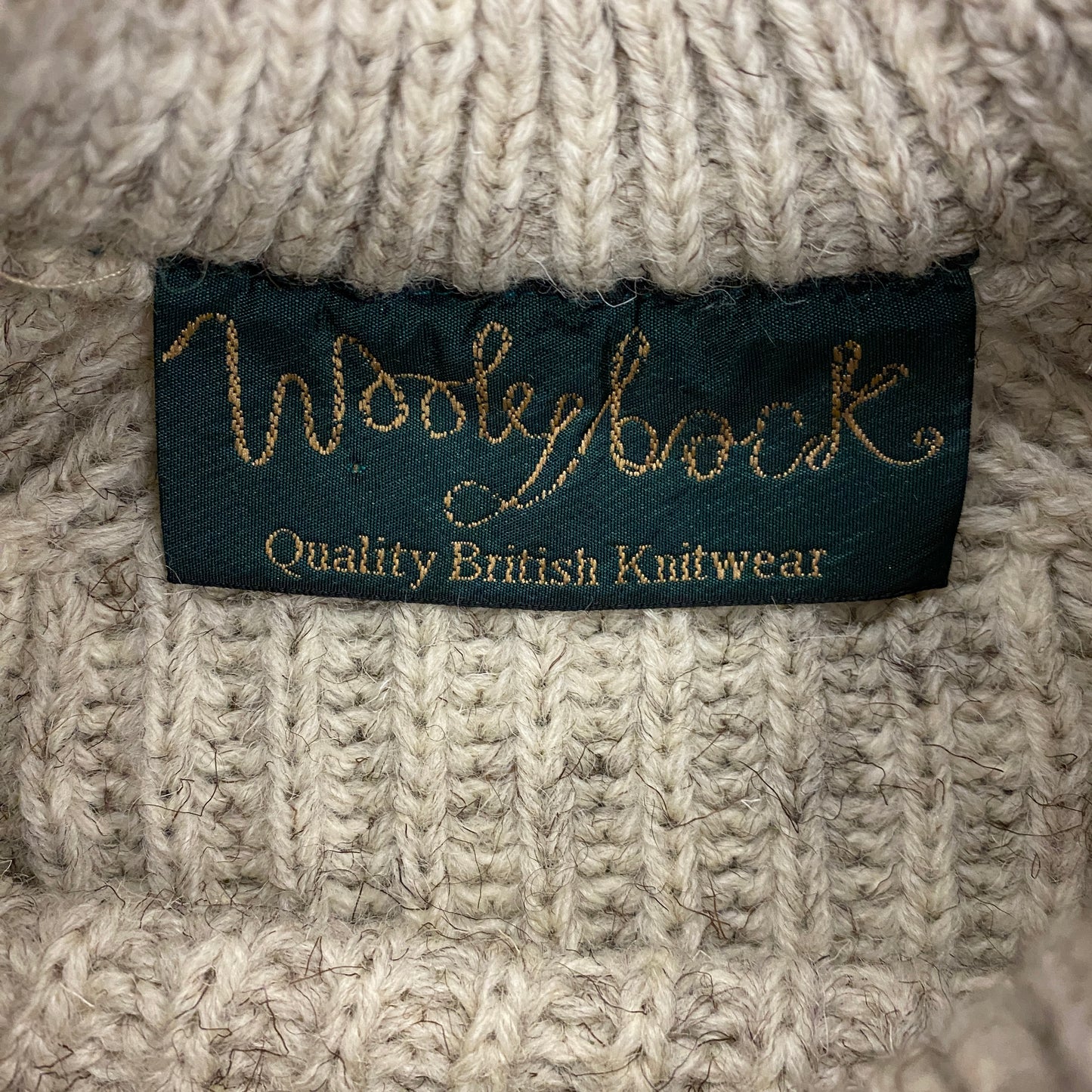 1980s Woolyback British Knitwear Wool & Suede Sweater - Size Large