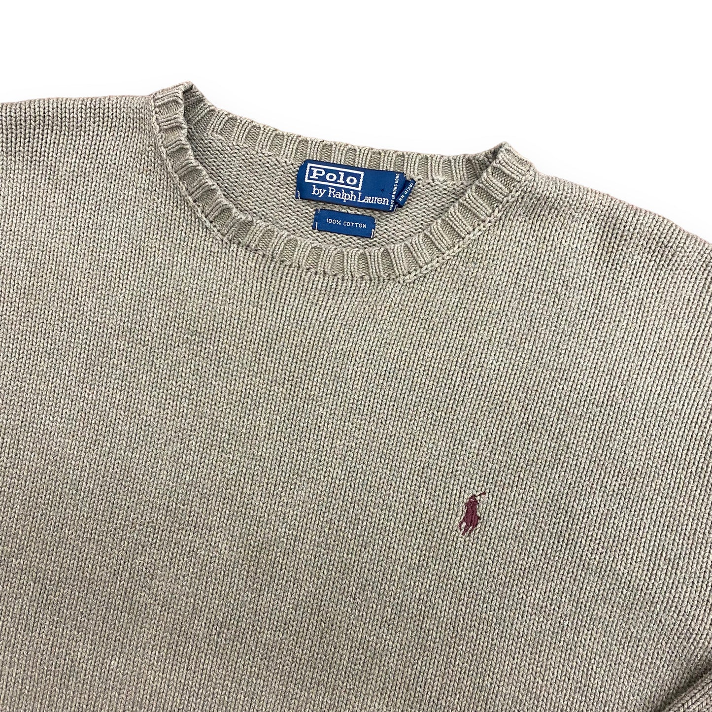 Y2K Polo by Ralph Lauren Sage Green Knit Sweater - Size XL
