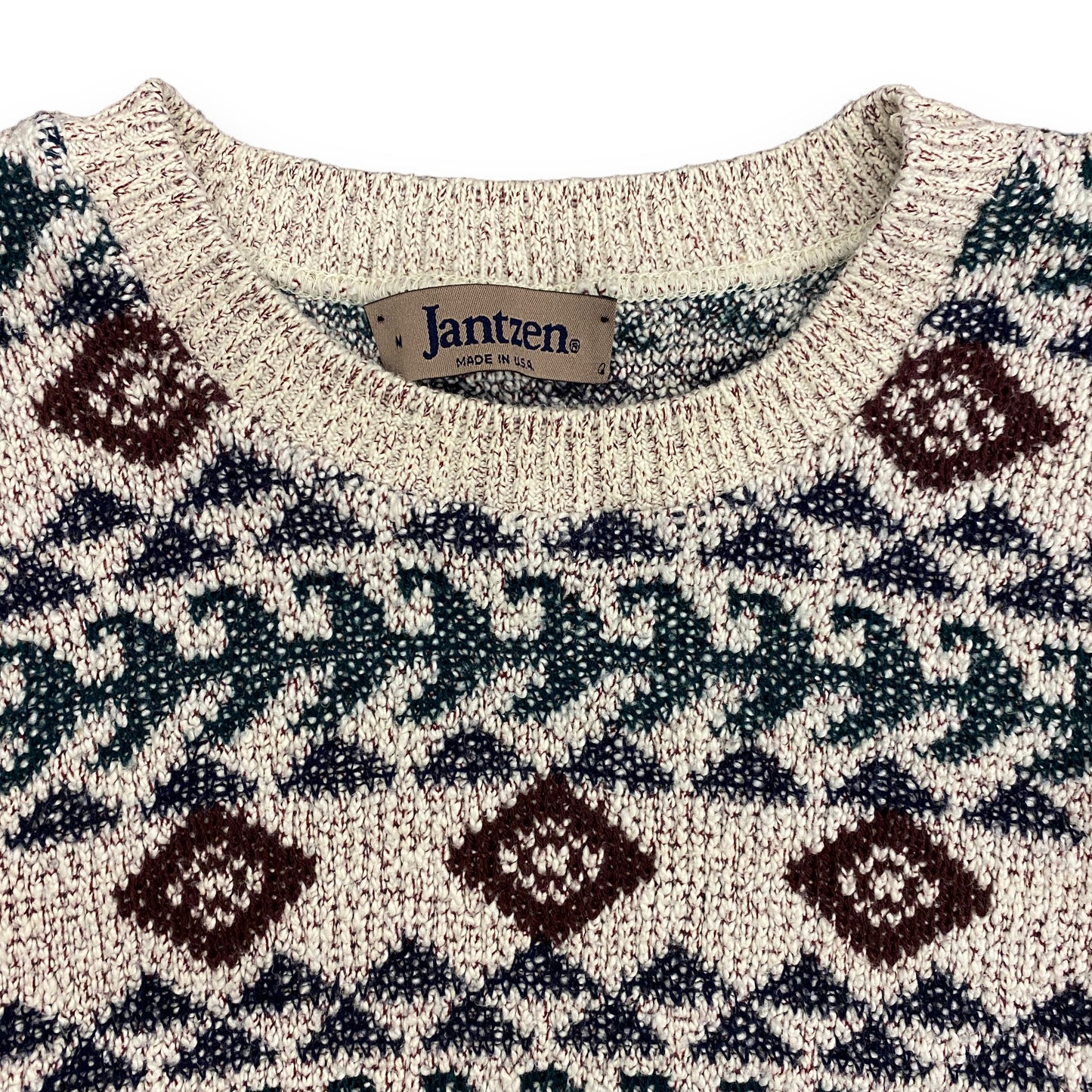 1990s Jantzen Geometric Knit Sweater - Size Medium