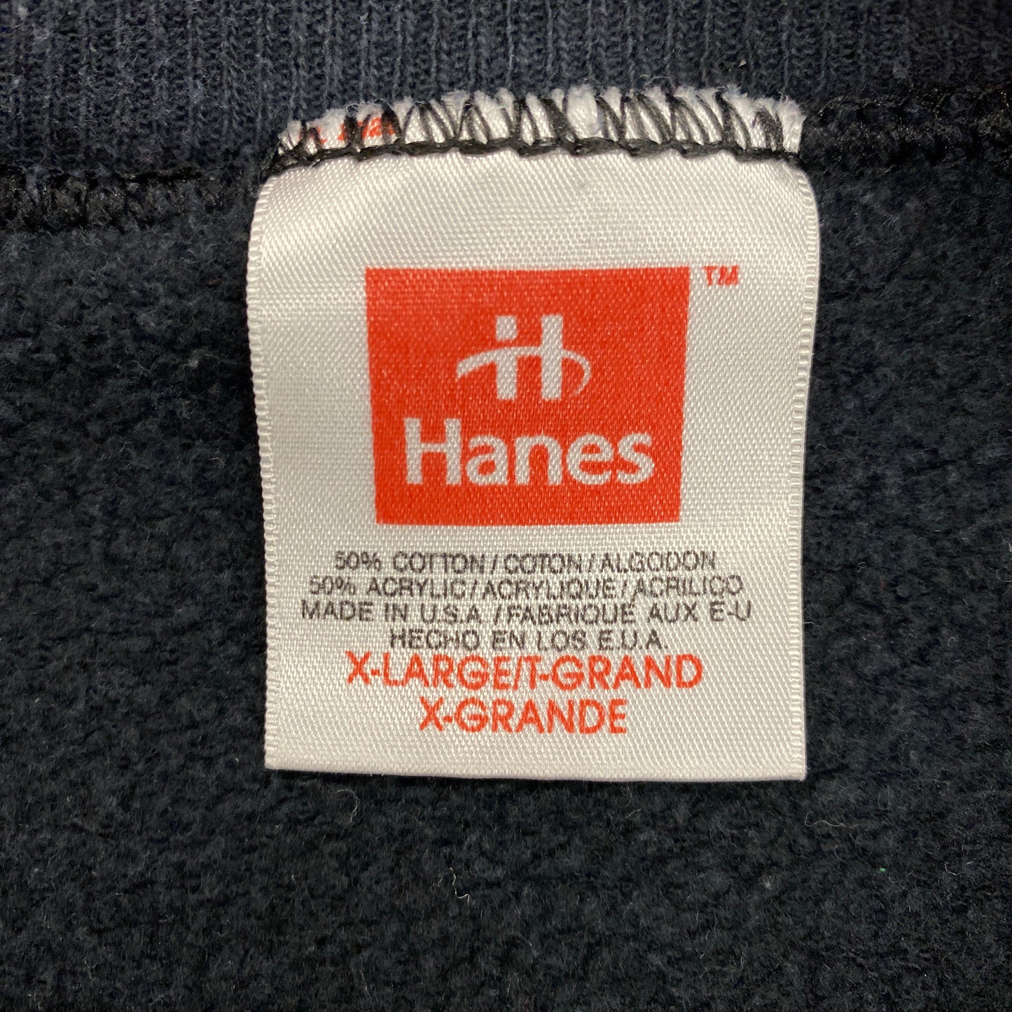 Vintage 1990s Hanes Black Raglan Sweatshirt - XL
