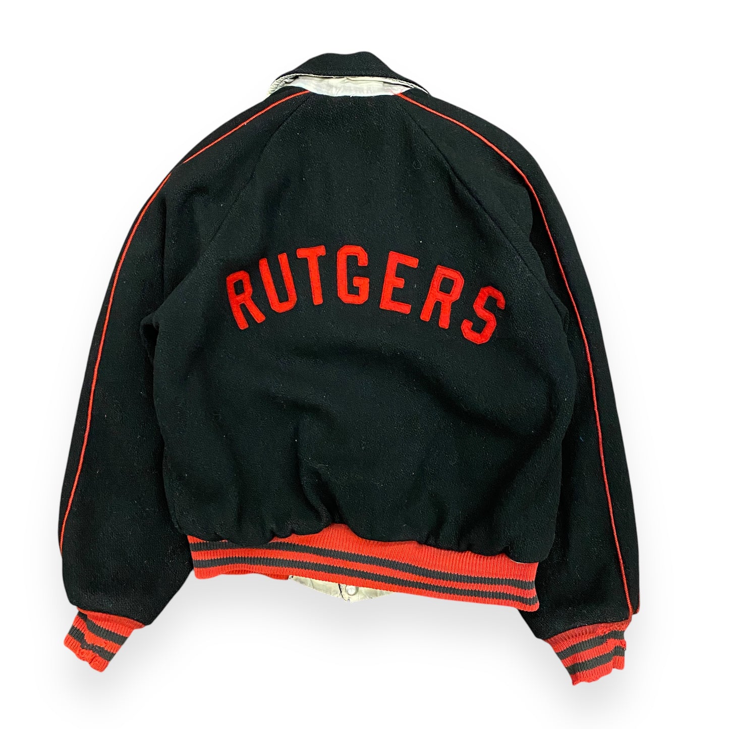 Vintage 1970s "Rutgers" Wool Reversible Jacket - Size S/M