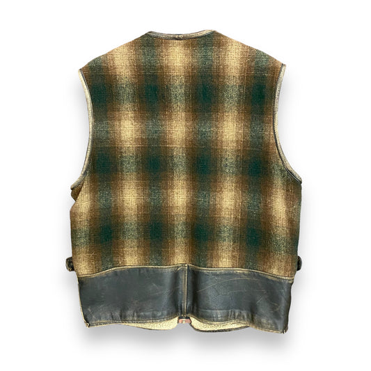 1980s Colebrook Co. Sherpa Lined Leather Vest - Size Medium