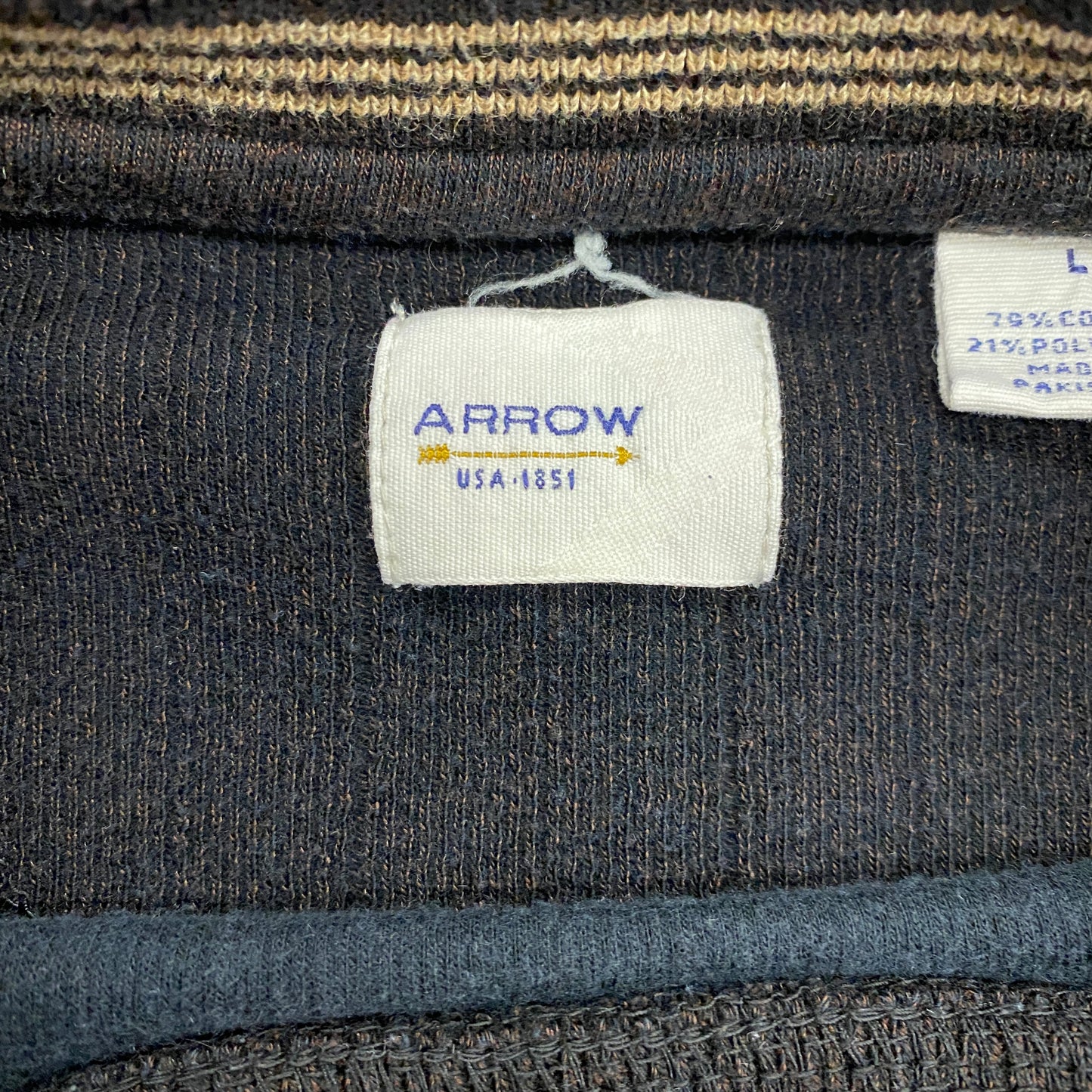 Vintage Arrow Sportswear Dark Brown Ribbed Crewneck - Size Large