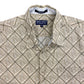 Vintage 1990s Urgent Gear Tan Floral Abstract Button Up - Size Medium