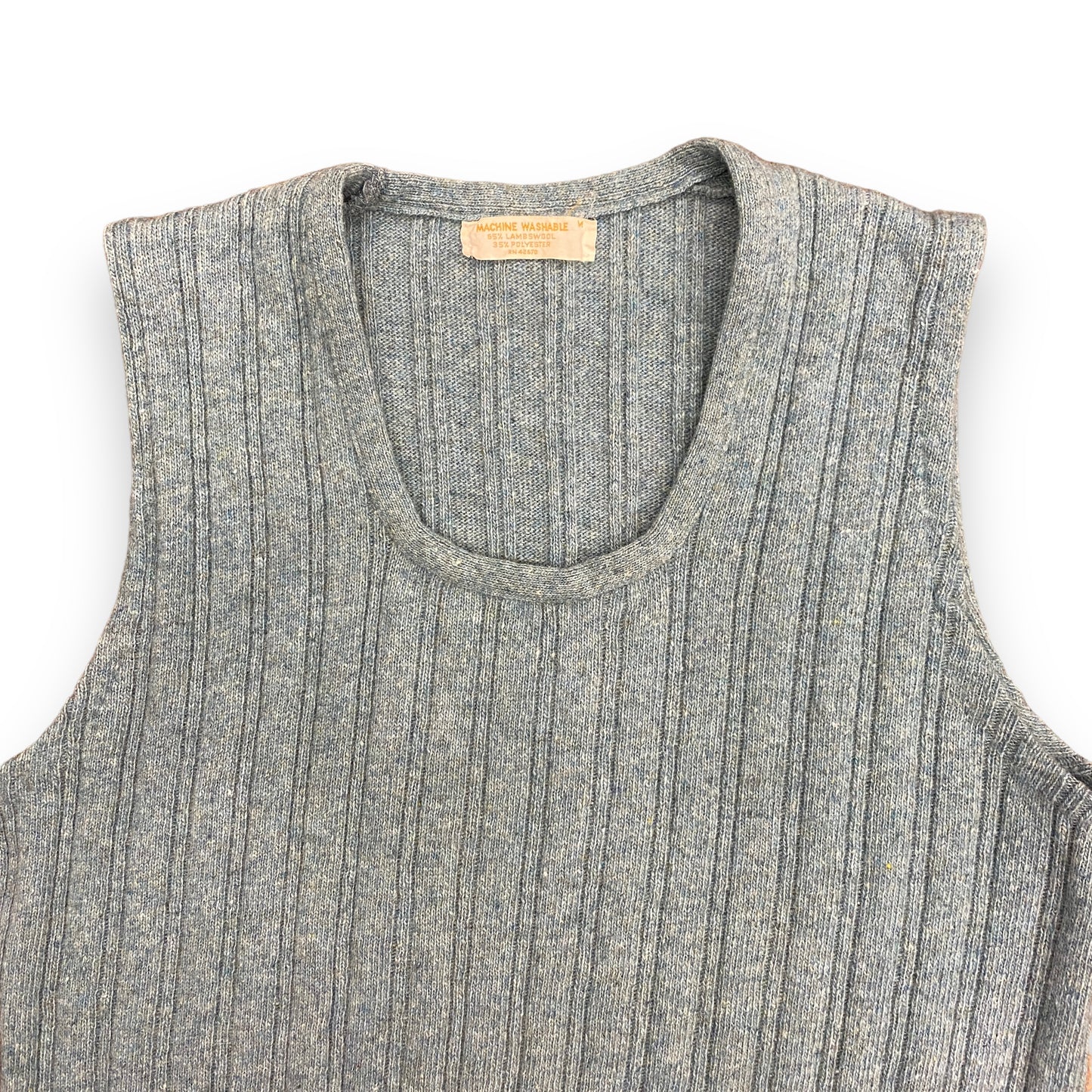 1970s Light Blue Lambswool Sweater Vest - Size Medium