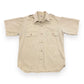 Vintage 1940s/1950s "Safti Flight" Tan Canvas Button Up Shirt - Size Large