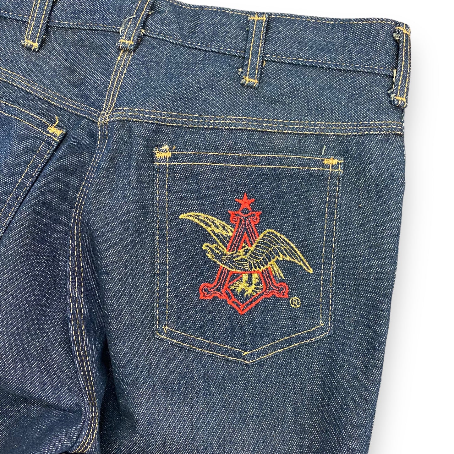 Vintage 1980s Anheuser Busch Embroidered Boot Cut Jeans - 32"x32"