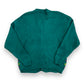 Vintage 1980s Dark Green Knit Button Up Sweater - Size Medium