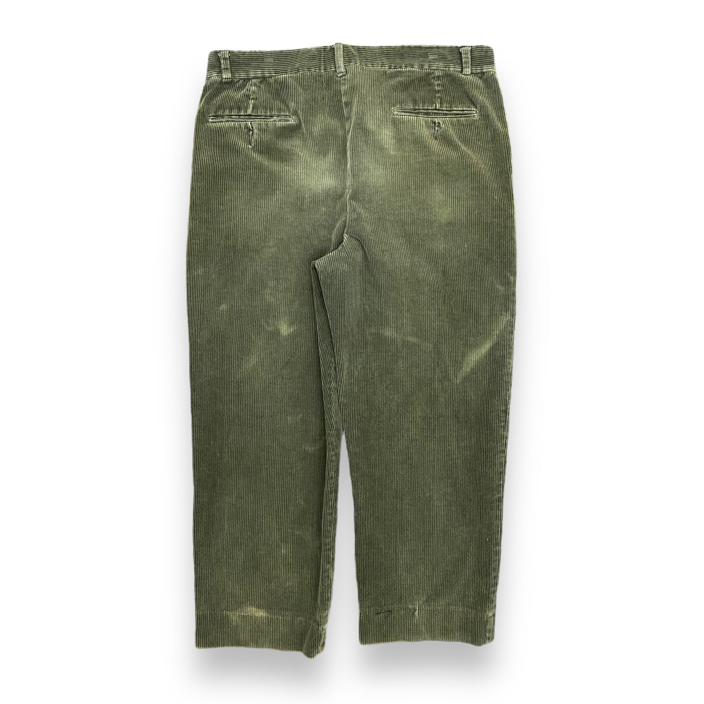 Vintage Dark Green Pleated Corduroy Pants - 36"x28"