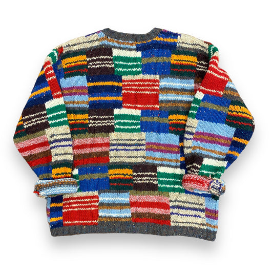 Vintage J.Crew Patchwork Wool Knit Sweater - Size Large