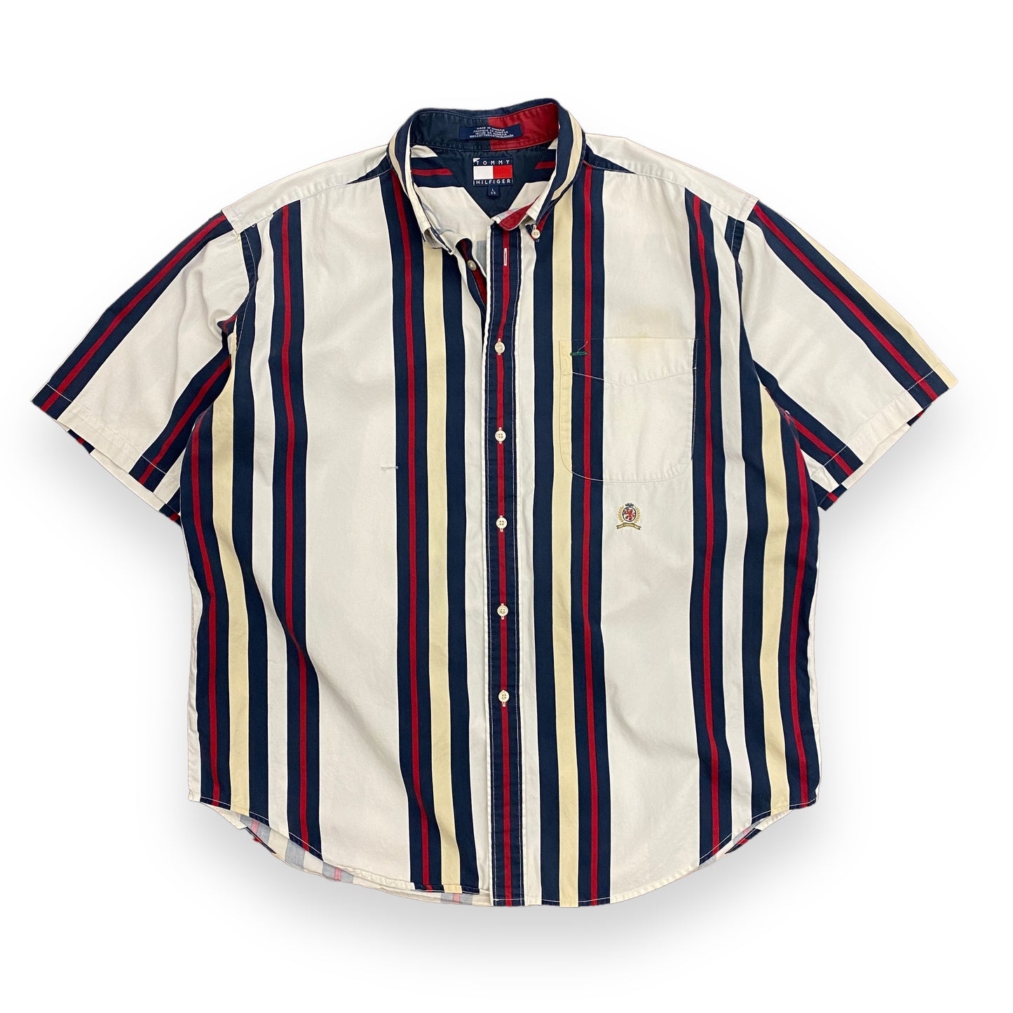 Vintage Tommy Hilfiger Striped Short Sleeve Button Up - Size Large