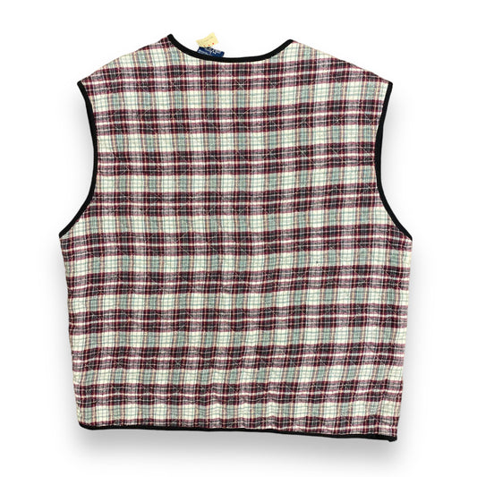 NWT Vintage 1990s Quilted Plaid Vest - Size Large