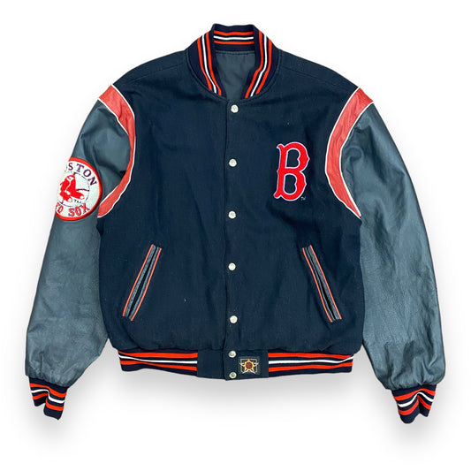 JH Designs Boston Red Sox Baseball Reversible Bomber Jacket - Size Large