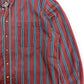 1990s John Ashford Maroon Striped Button Down - Size Large