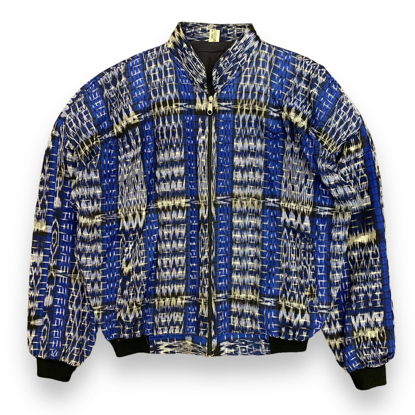 Vintage Abstract Royal Blue Cotton Jacket - Size Medium