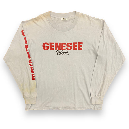 1980s Genesee Beer Long Sleeve Logo Tee - Size XL