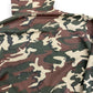 Vintage 1980s Handmade Thrashed Camouflage Thermal Lined Zip Up Hoodie - Size Large