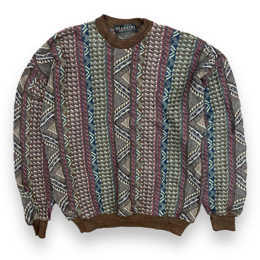 1990s 3-D Knit Wool Sweater by Brandini - Size Medium
