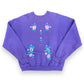 Vintage 90s Happy Racoon Purple Raglan Sweatshirt - Size Large