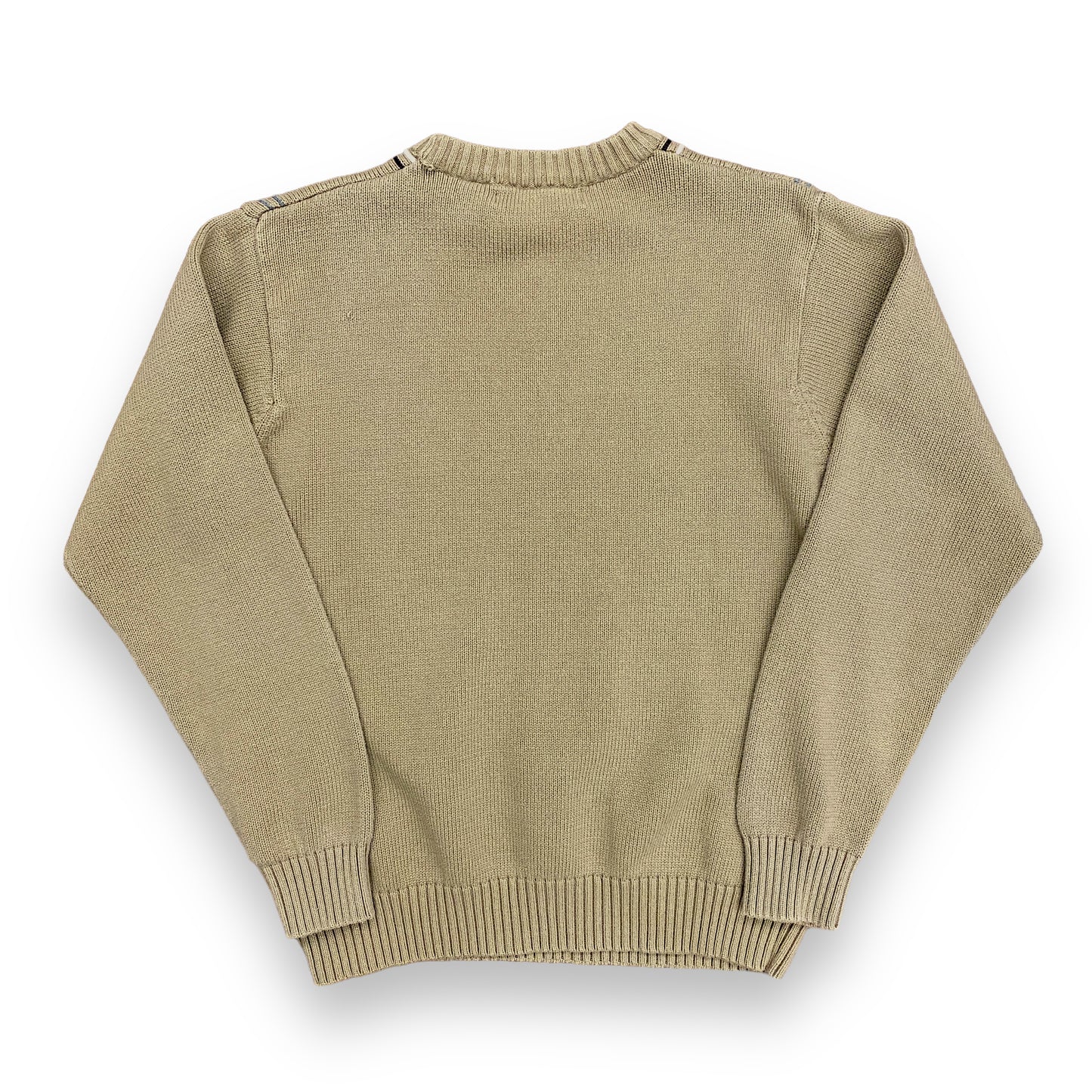 Oscar De La Renta Tan Window Pane Sweater - Size Large