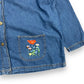 1990s Blair Denim Button Up Jacket with Floral Embroidery - Size XXL