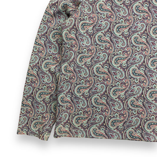 1990s Paisley All-Over-Print Cropped Turtleneck - Size Small