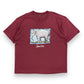 Vintage Elephant Single Stitch Oversized Maroon Tee - Size XL