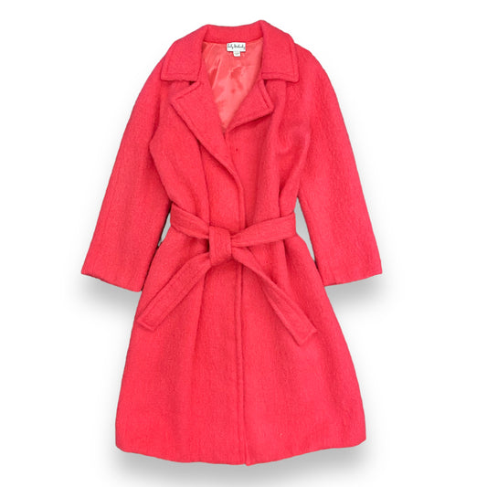 1980s Emily Wetherby Pink Mohair Blend Overcoat - Size Large