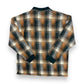 90s Brown & Black Plaid Collared Long Sleeve Shirt - Size Large