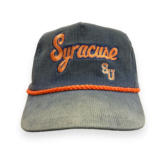 1980s Syracuse University Faded Navy Braided Corduroy Hat
