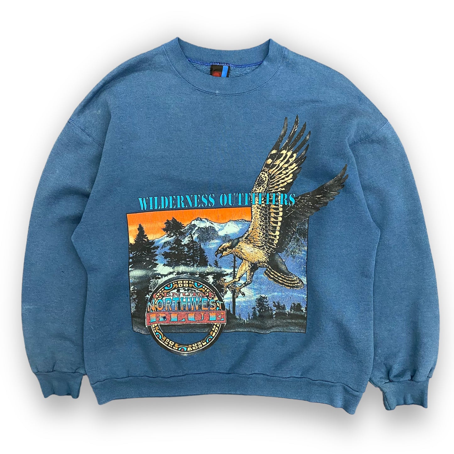Vintage 1990s Wilderness Outfitters "Northwest Blue" Crewneck - Size Large