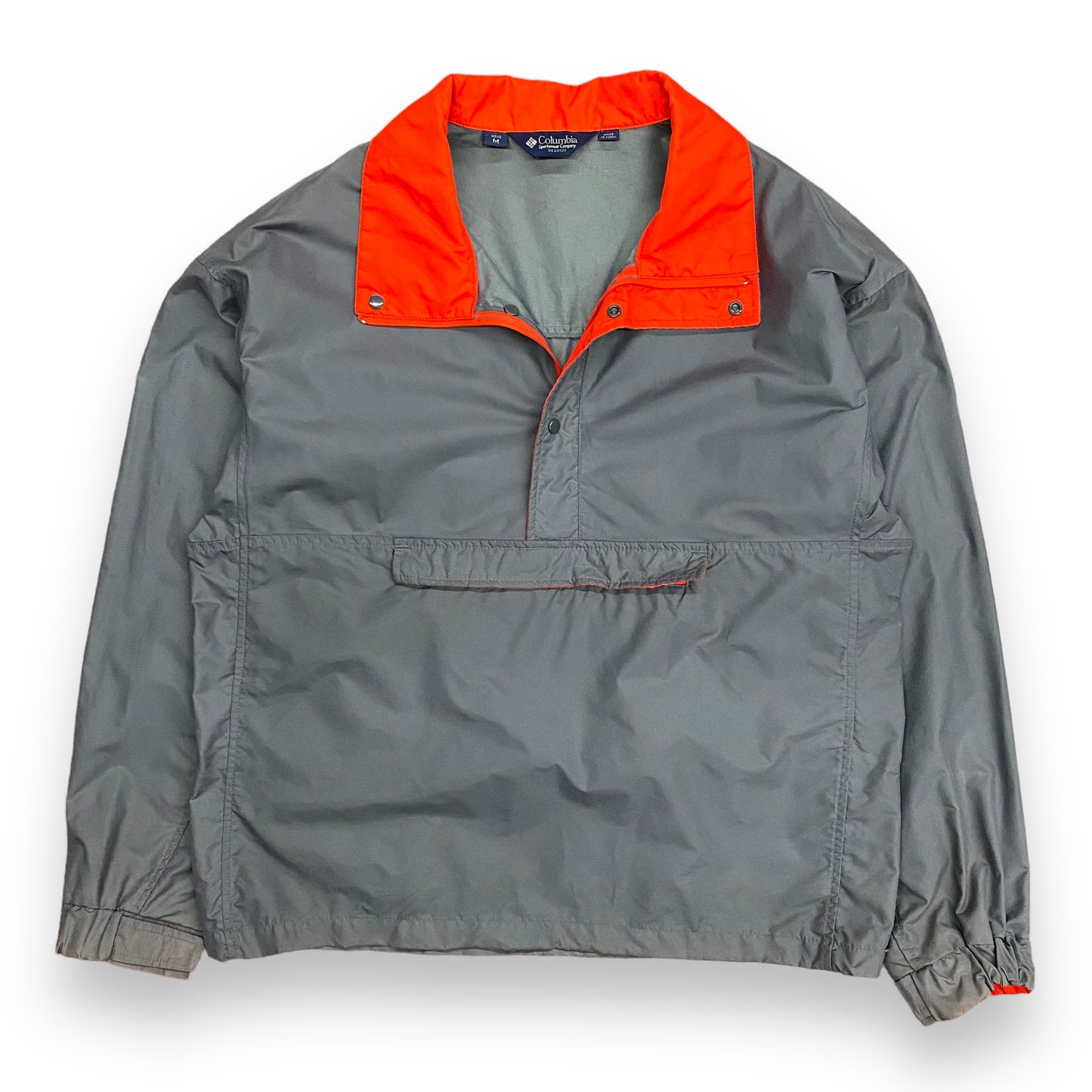 1980s Columbia Sportswear Gray & Red Packable Windbreaker - Size Medium