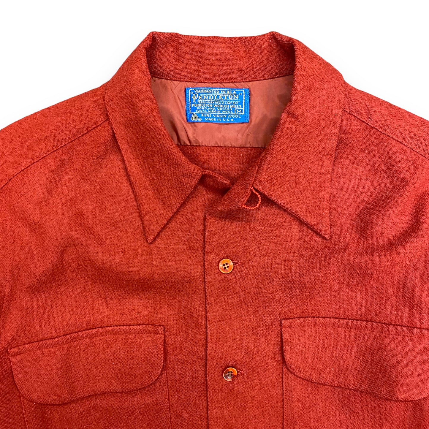 1960s/1970s Pendleton Red Wool Board Shirt - Size Medium