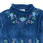 1990s Floral Embroidery Rolled Mockneck Sweater - Size M/L