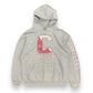 1990s SUNY Cortland Faded Gray Hoodie - Size Large