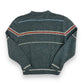 1980s Charcoal Gray Striped Wool Sweater - Size Medium