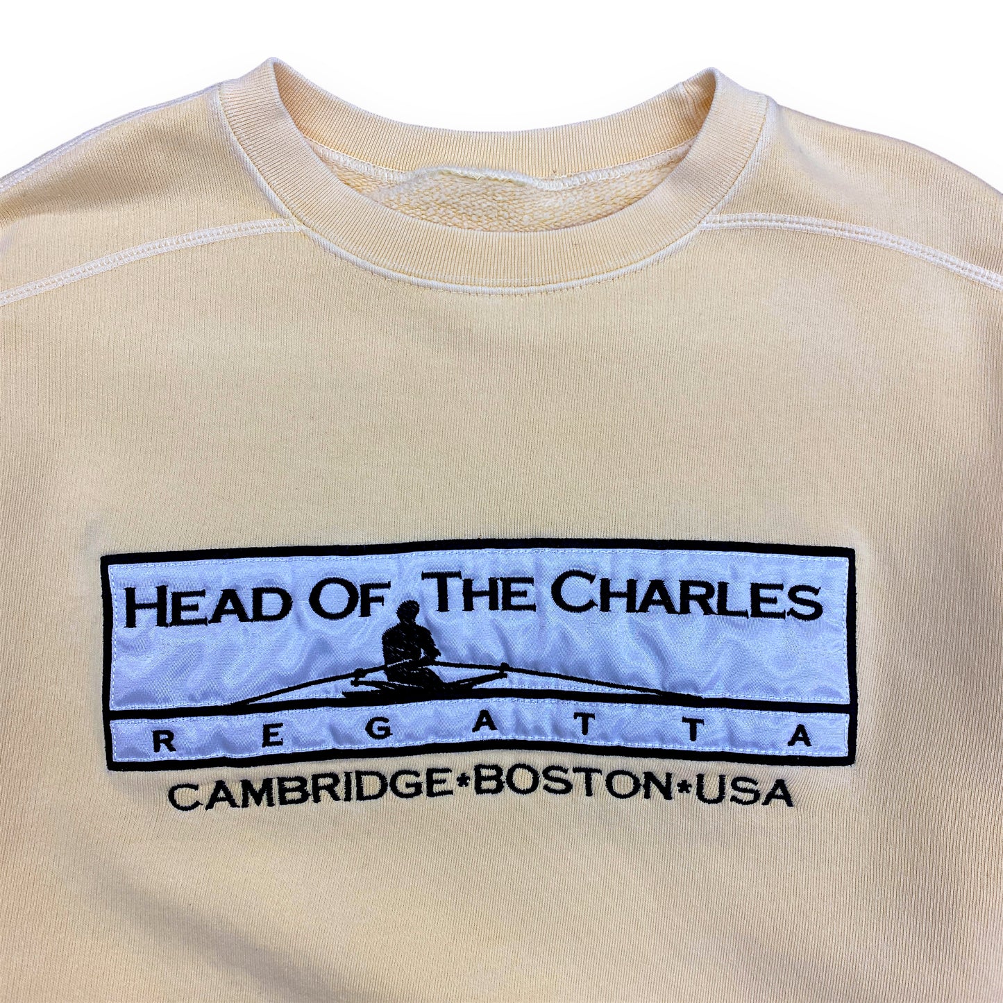 90s "Head of Charles Regatta" Light Yellow Sweatshirt - Size Large