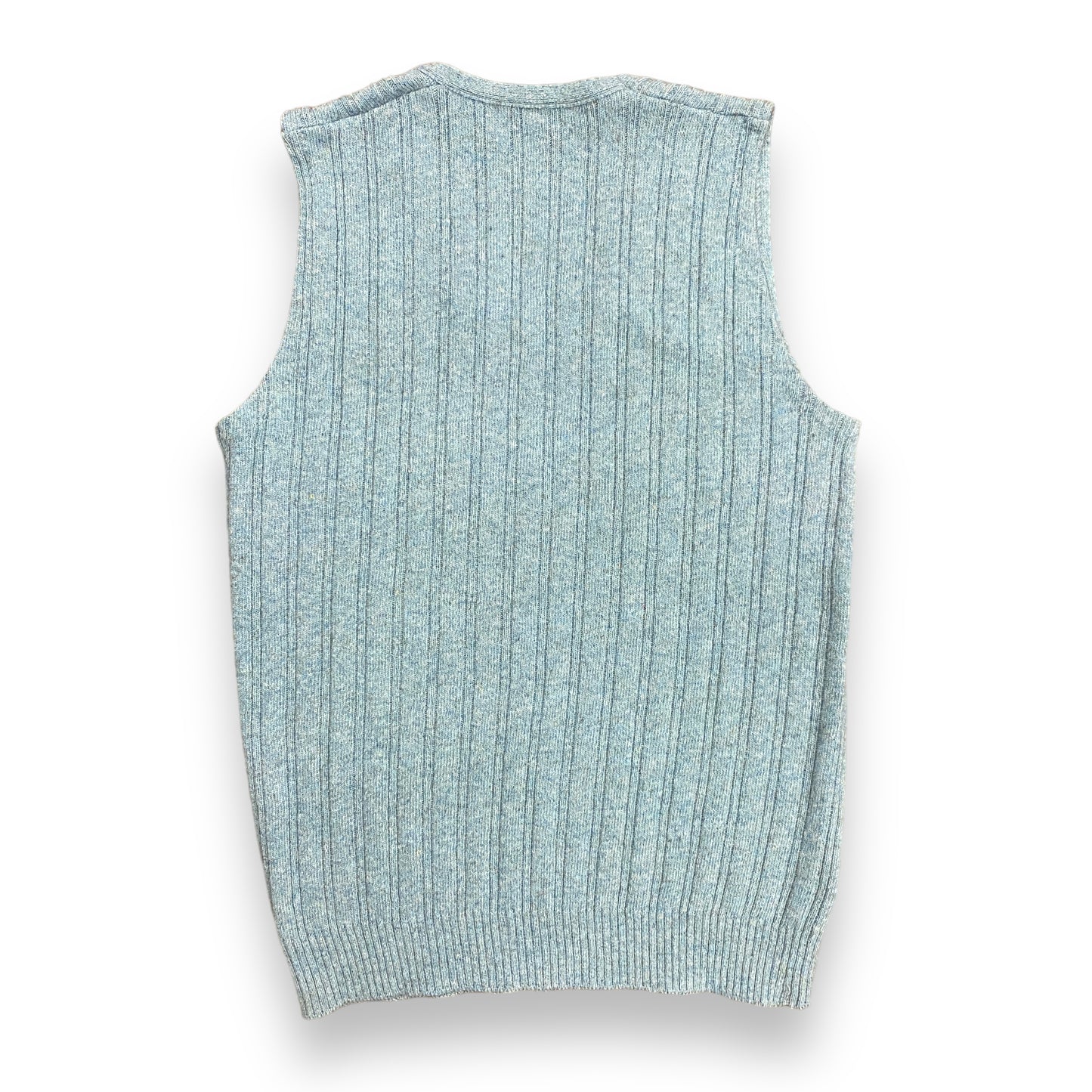 1970s Light Blue Lambswool Sweater Vest - Size Medium