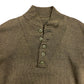 Vintage Five-Button Brown Wool Sweater - Size Large