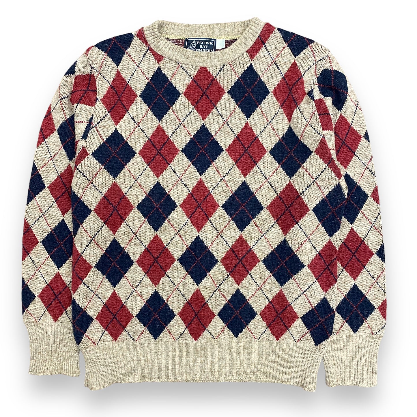 Vintage Peconic Bay Traders Argyle Knit Sweater - Size Medium
