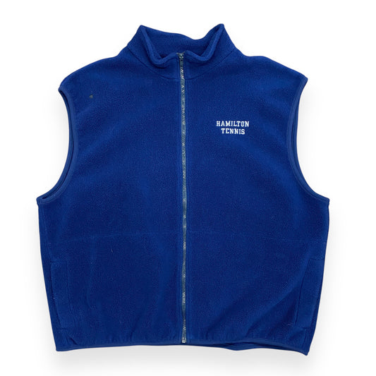 1990s Hamilton College Tennis Fleece Vest - Size XL